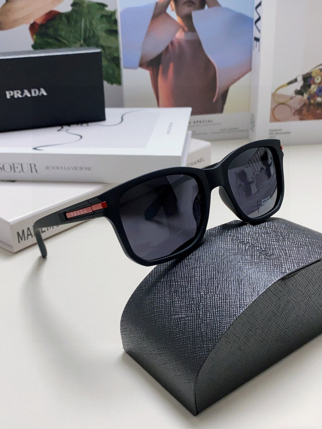 Prada Fashion Black Lens Sunglasses for Men & Women - 415713 - detail image 7
