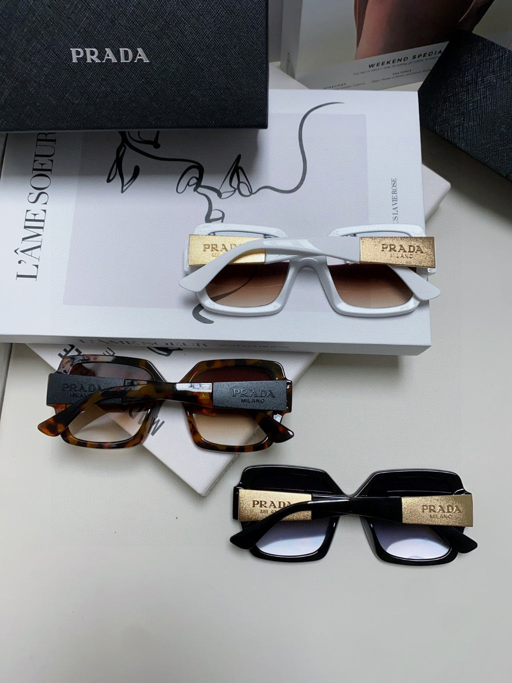 Prada Fashion Brown Lens Sunglasses for Men & Women - 487118 - detail image 8