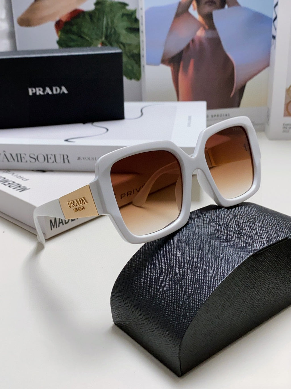 Prada Fashion Brown Lens Sunglasses for Men & Women - 415714 - detail image 7