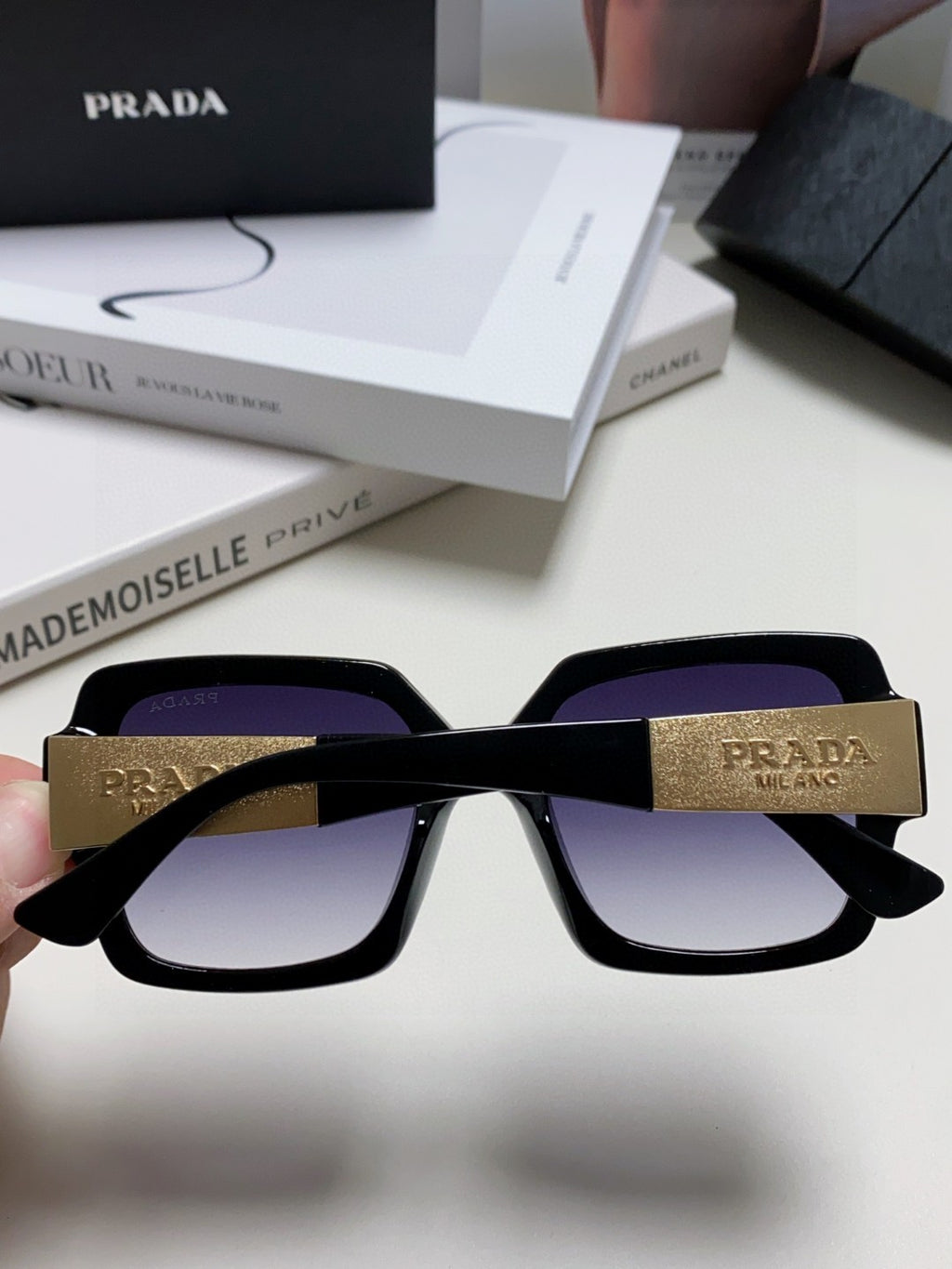 Prada Fashion Black Lens Sunglasses for Men & Women - 415716 - detail image 4