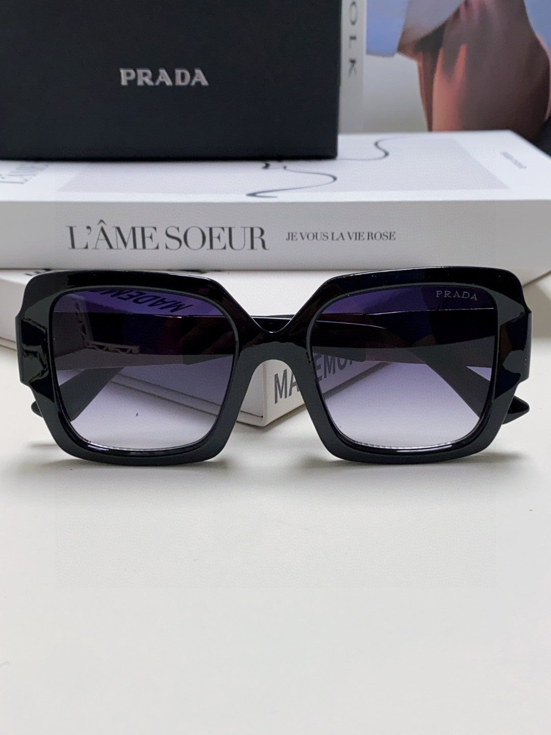 Prada Fashion Black Lens Sunglasses for Men & Women - 415716 - detail image 6