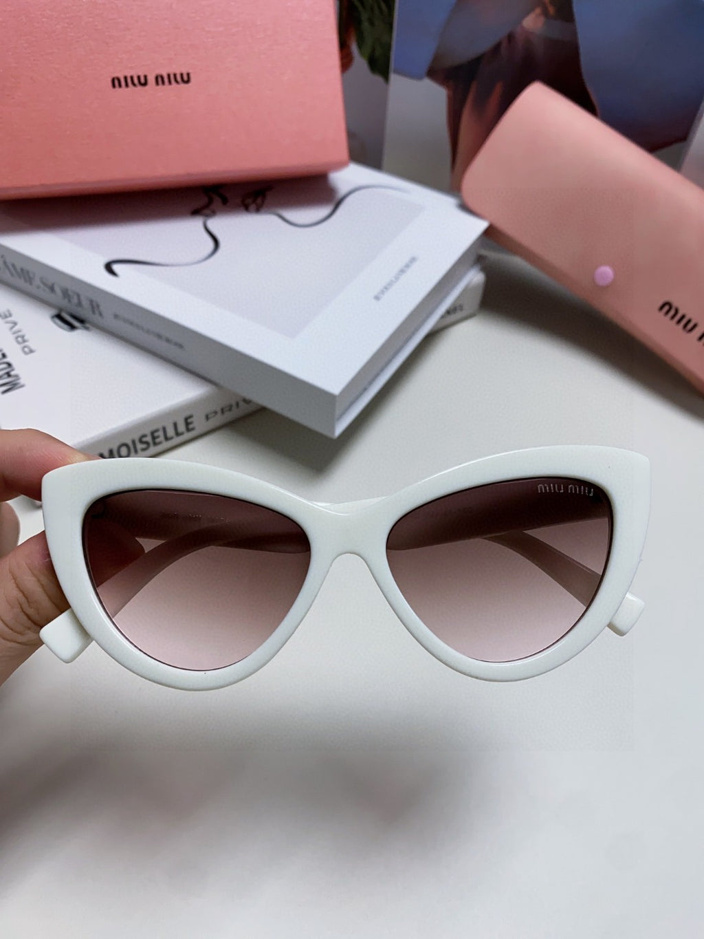 Miu Miu Cat-Eye Silver Lens Sunglasses for Men & Women - 432706 - detail image 3
