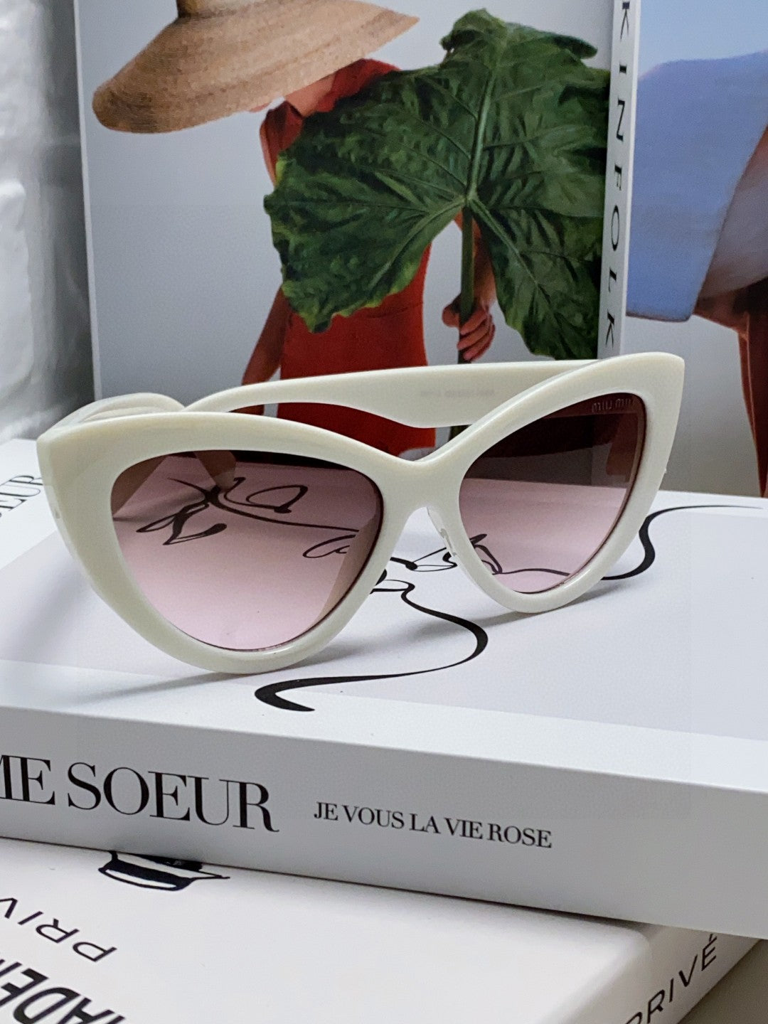 Miu Miu Cat-Eye Silver Lens Sunglasses for Men & Women - 998415