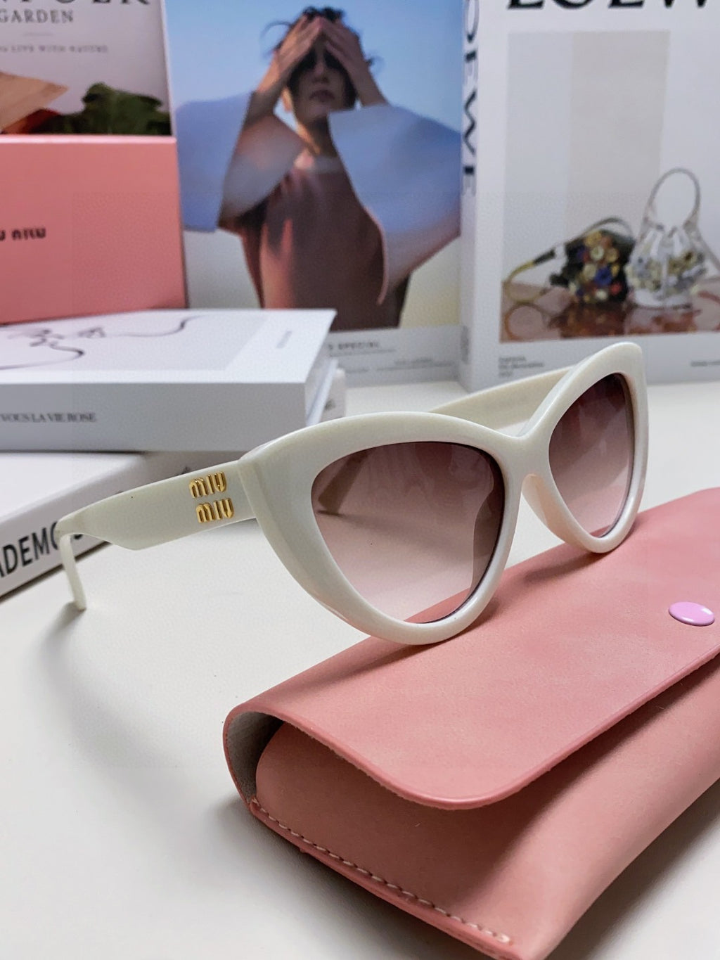 Miu Miu Cat-Eye Silver Lens Sunglasses for Men & Women - 998415 - detail image 7