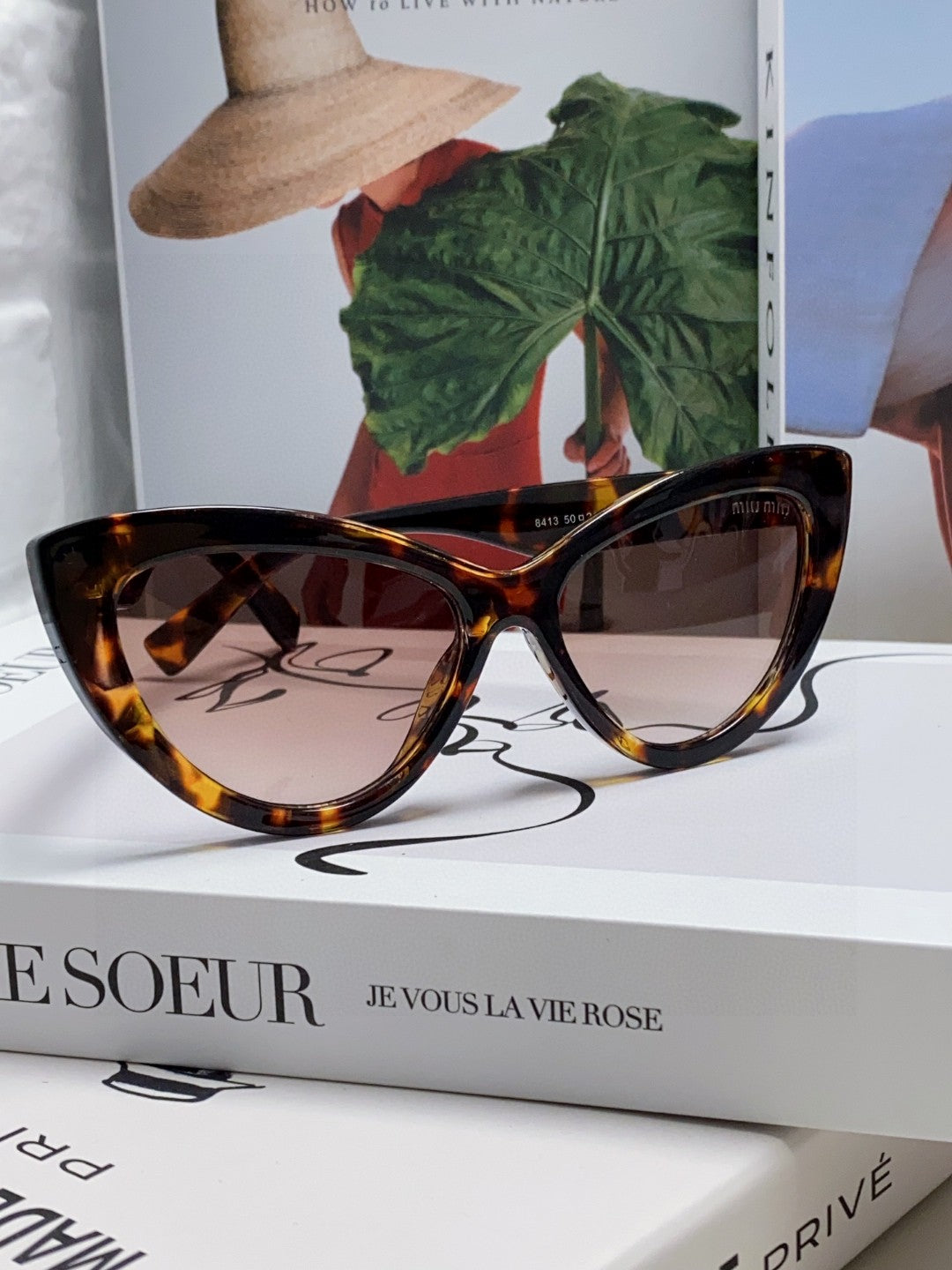 Miu Miu Cat-Eye Brown Lens Sunglasses for Men & Women - detail image 3