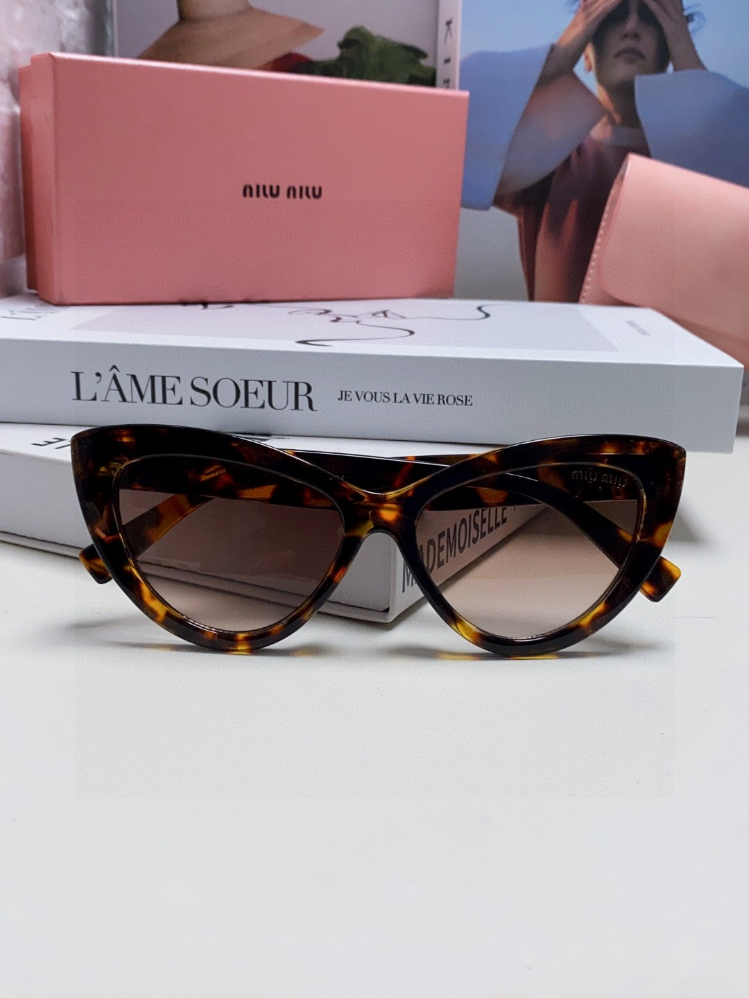 Miu Miu Cat-Eye Brown Lens Sunglasses for Men & Women - 998416 - detail image 8
