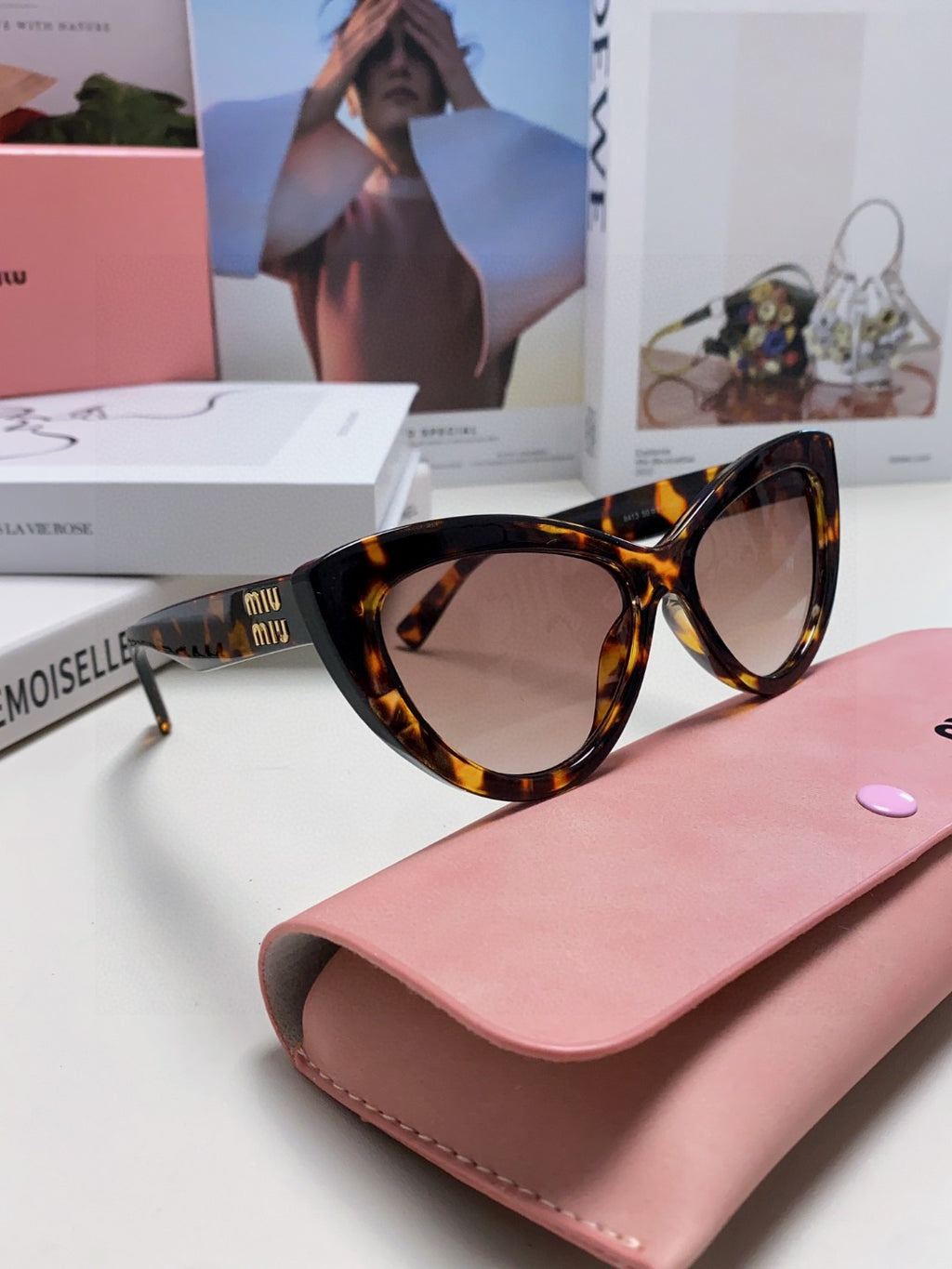 Miu Miu Cat-Eye Brown Lens Sunglasses for Men & Women - 998416 - detail image 9