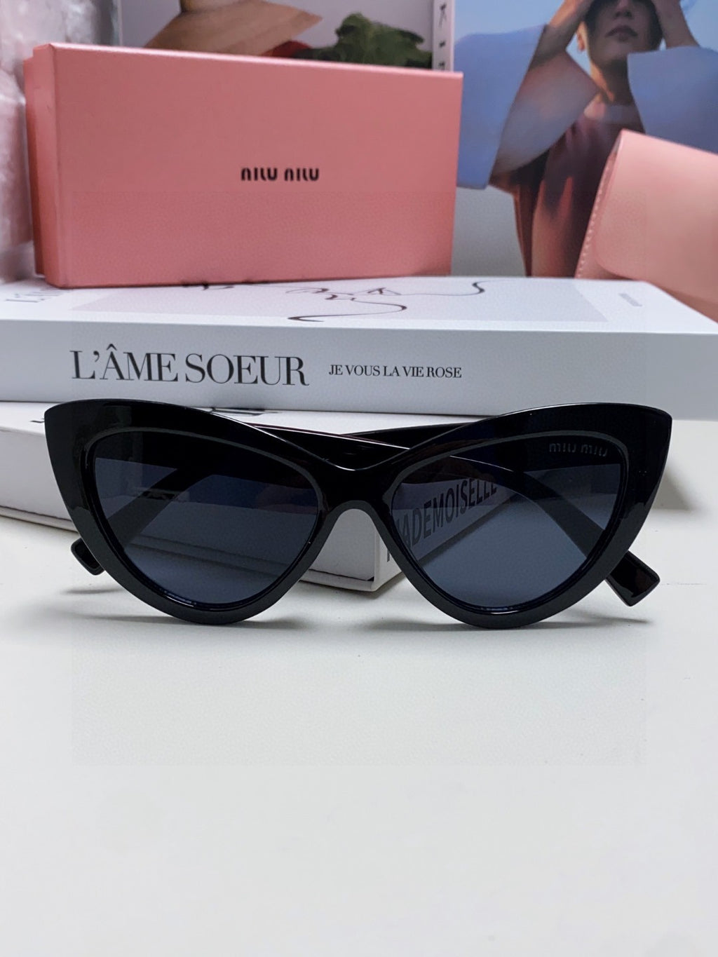 Miu Miu Cat-Eye Gray Lens Sunglasses for Men & Women - 998417 - detail image 8