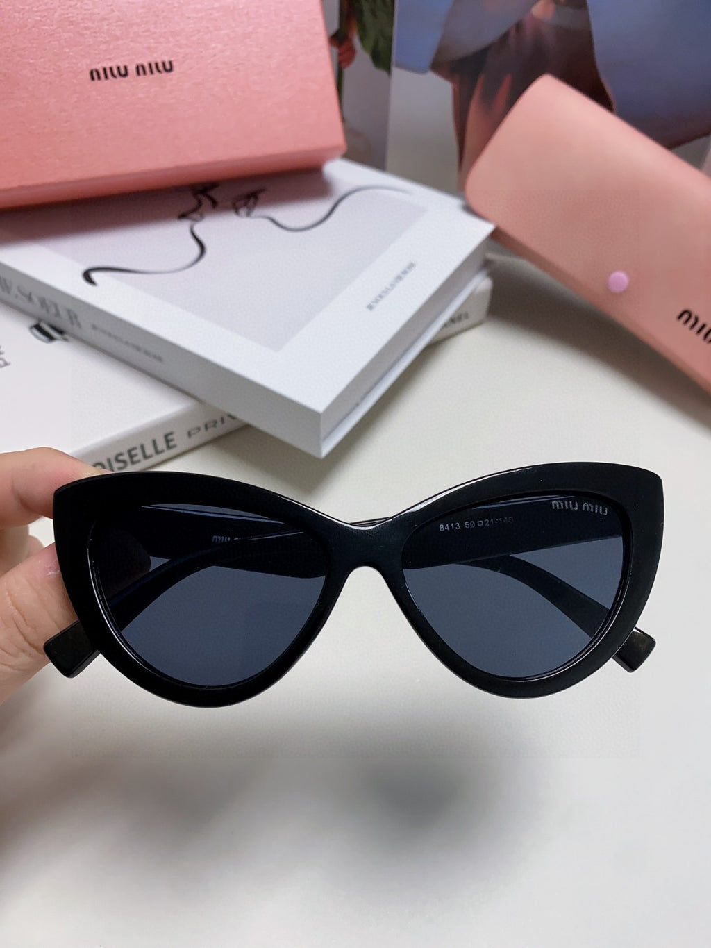 Miu Miu Cat-Eye Gray Lens Sunglasses for Men & Women - 998417 - detail image 5