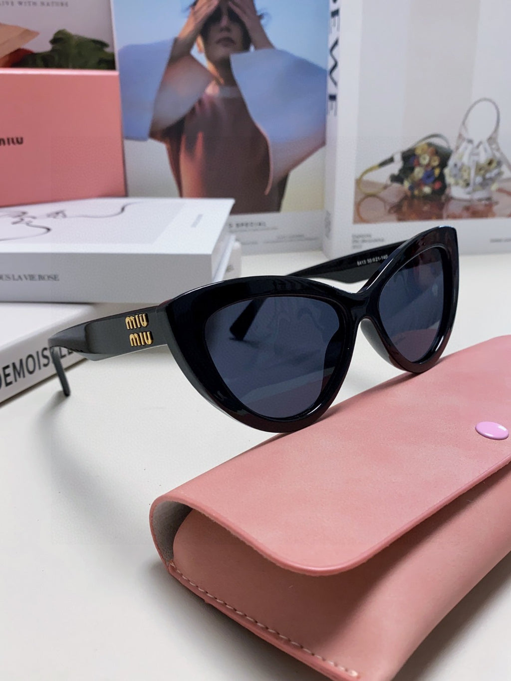 Miu Miu Cat-Eye Gray Lens Sunglasses for Men & Women - 998417 - detail image 9