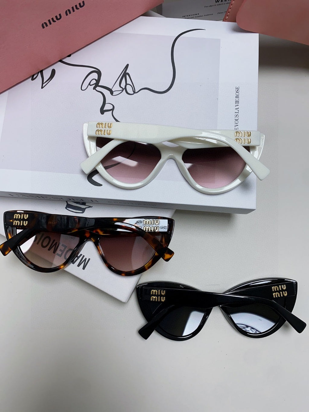 Miu Miu Cat-Eye Gray Lens Sunglasses for Men & Women - 998417 - detail image 10
