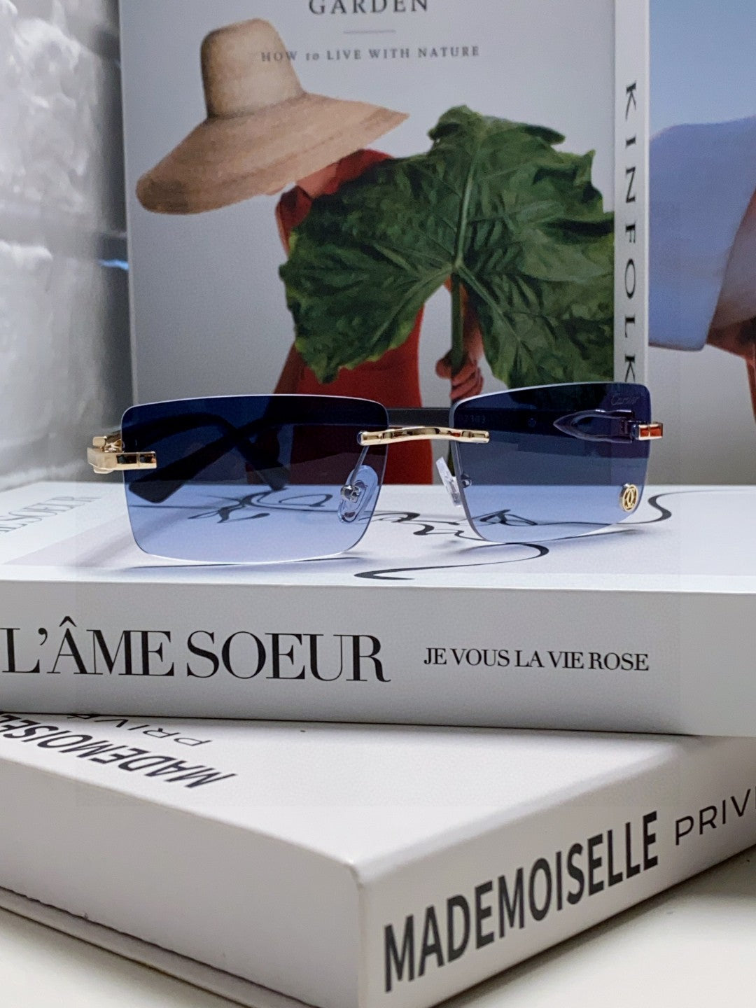 Cartier Blue-Light Rimless Blue Lens Sunglasses for Men & Women - 998248