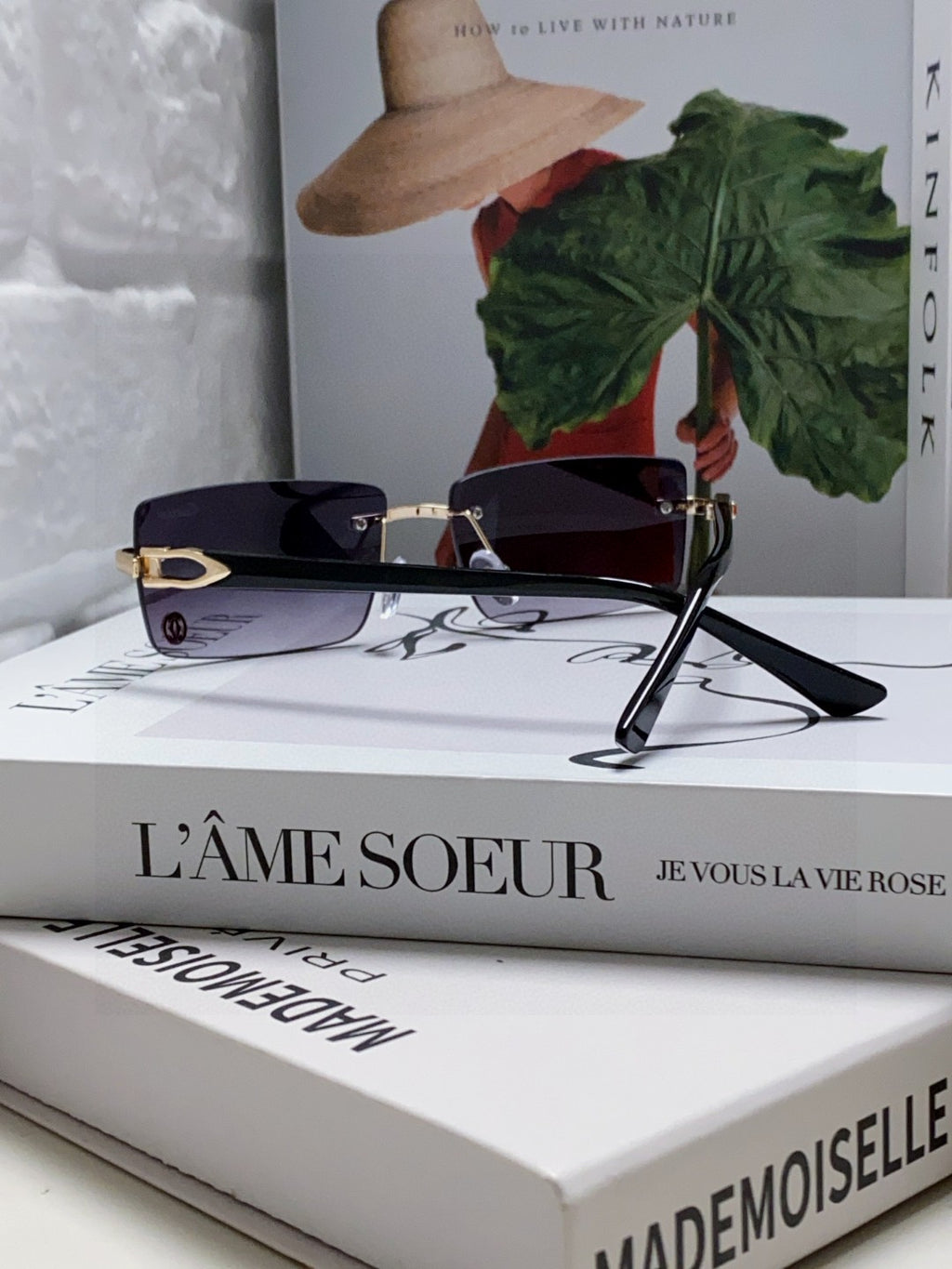 Cartier Blue-Light Rimless Gray Lens Sunglasses for Men & Women - 998250 - detail image 2