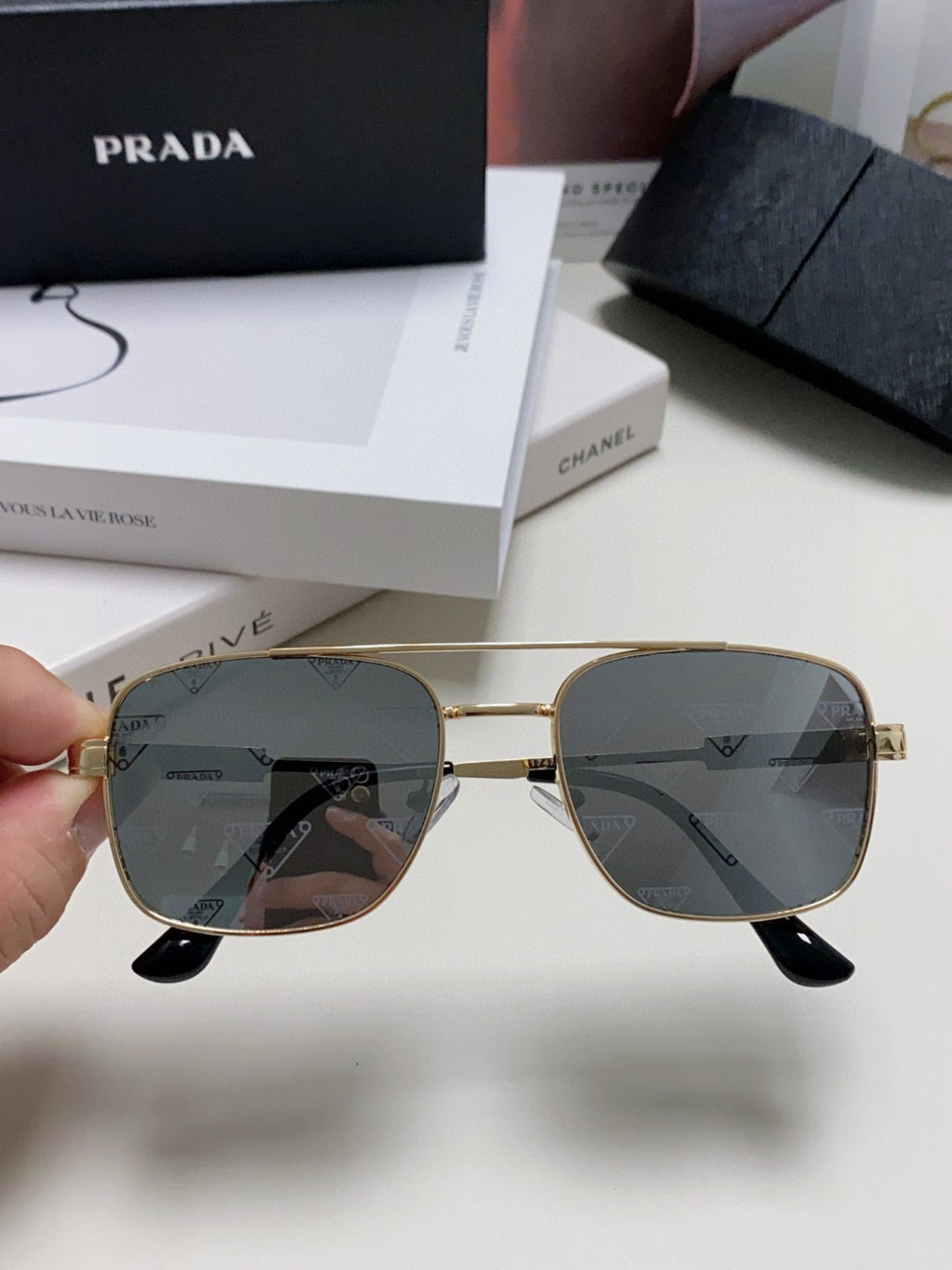 Prada Square Silver Lens Sunglasses for Men & Women - 432160 - detail image 3