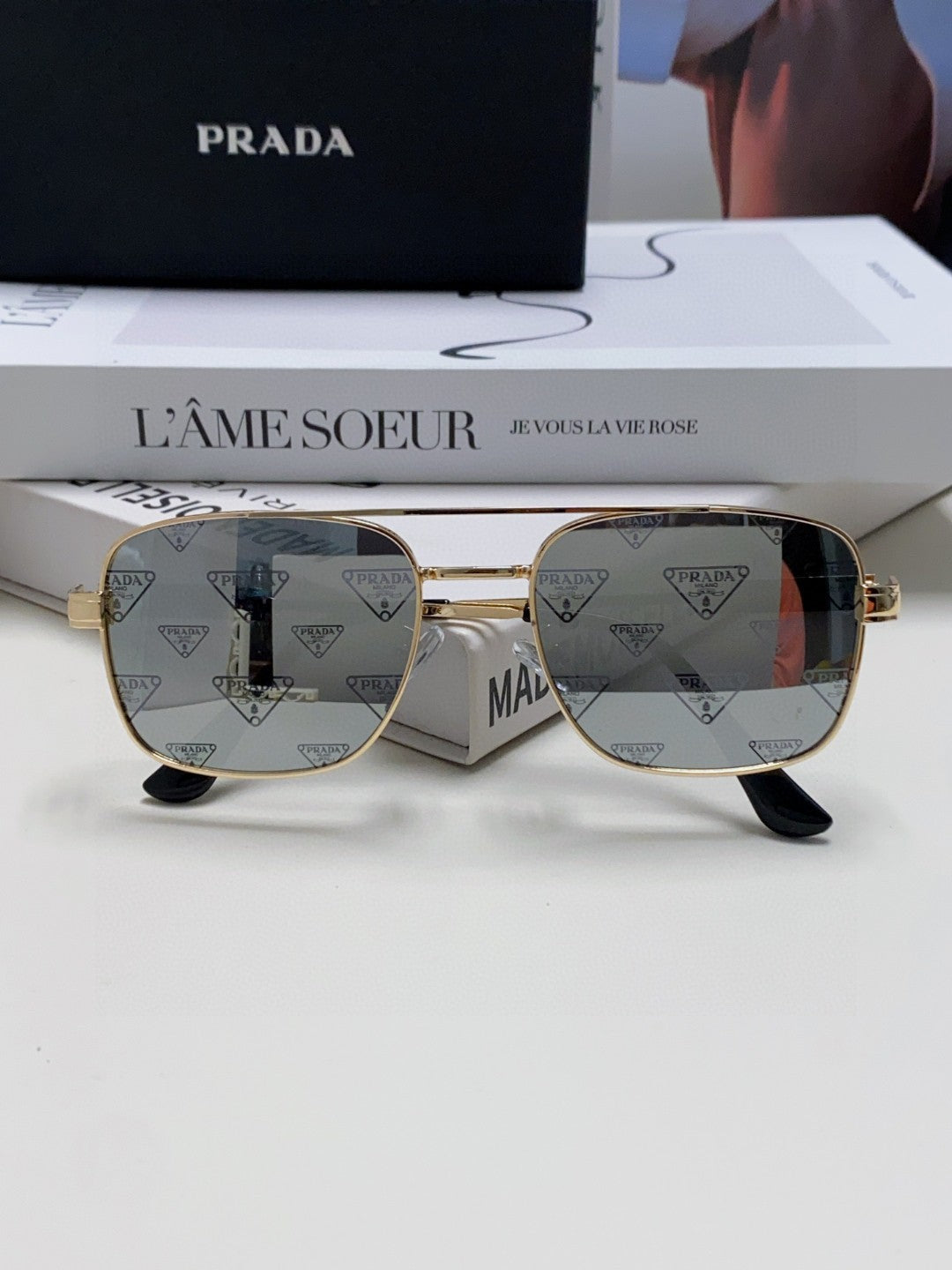 Prada Square Silver Lens Sunglasses for Men & Women - 432160 - detail image 6