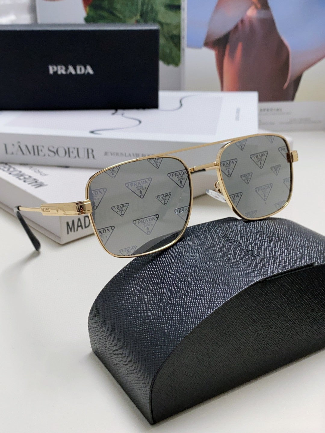 Prada Square Silver Lens Sunglasses for Men & Women - 487175 - detail image 7