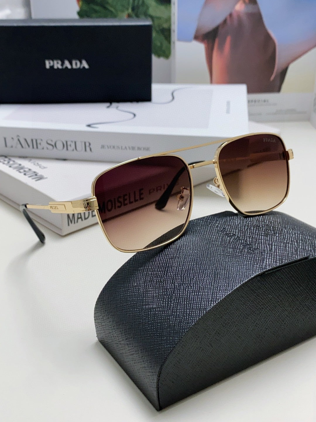 Prada Square Silver Lens Sunglasses for Men & Women - 432161 - detail image 6