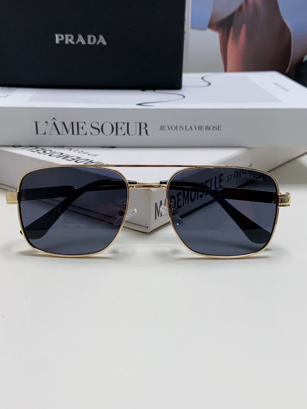 Prada Square Gray Lens Sunglasses for Men & Women - 432162 - detail image 5