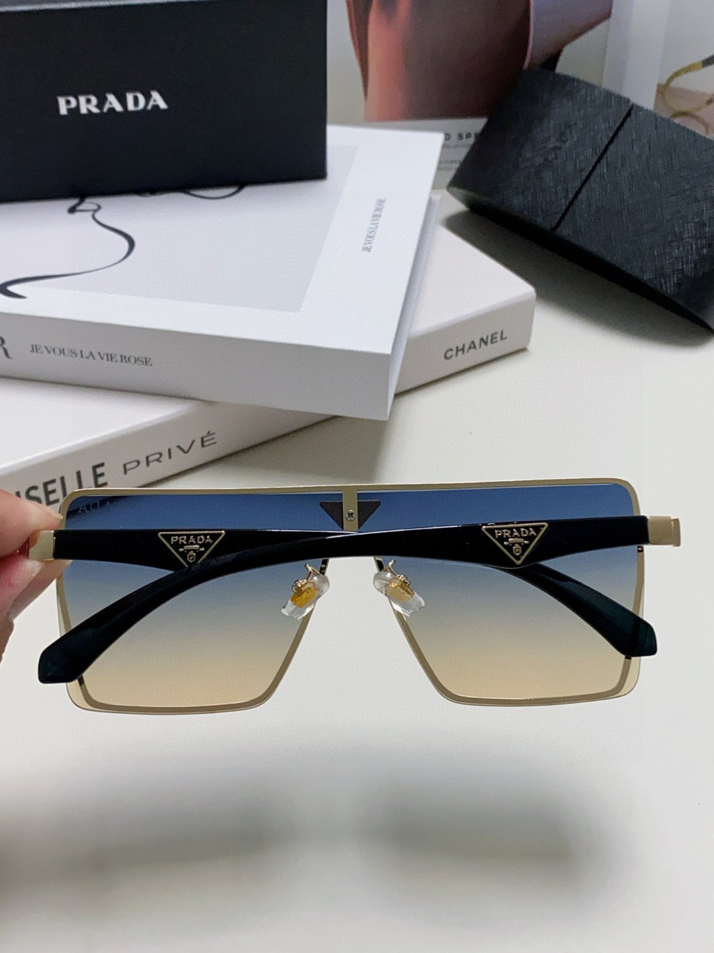 Prada Oversized Silver Lens Sunglasses for Men & Women - 432163 - detail image 4