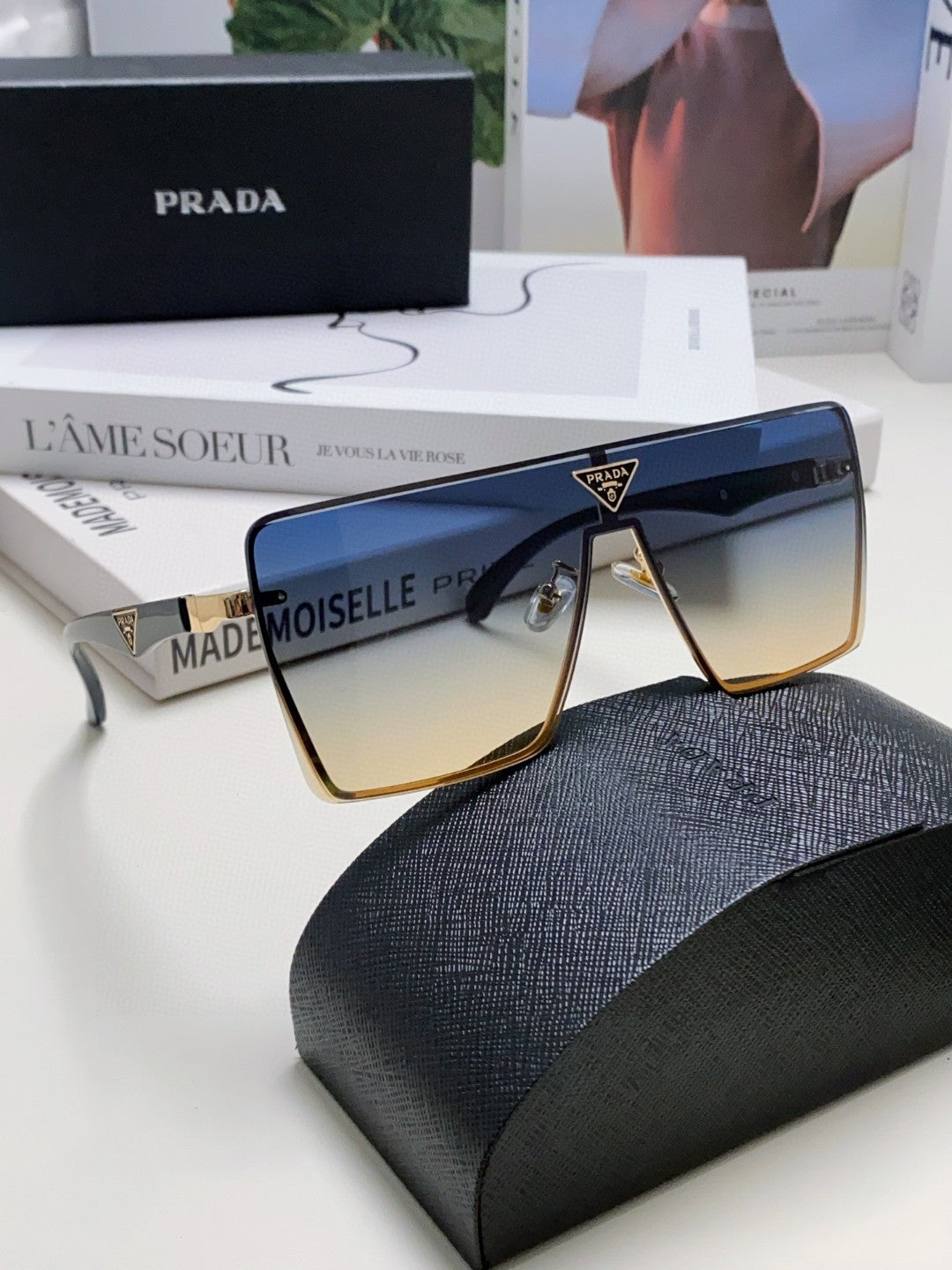 Prada Oversized Silver Lens Sunglasses for Men & Women - 998157 - detail image 7