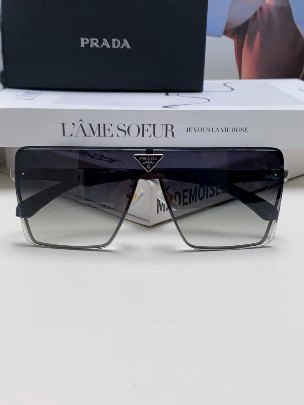 Prada Oversized Silver Lens Sunglasses for Men & Women - 998158 - detail image 6