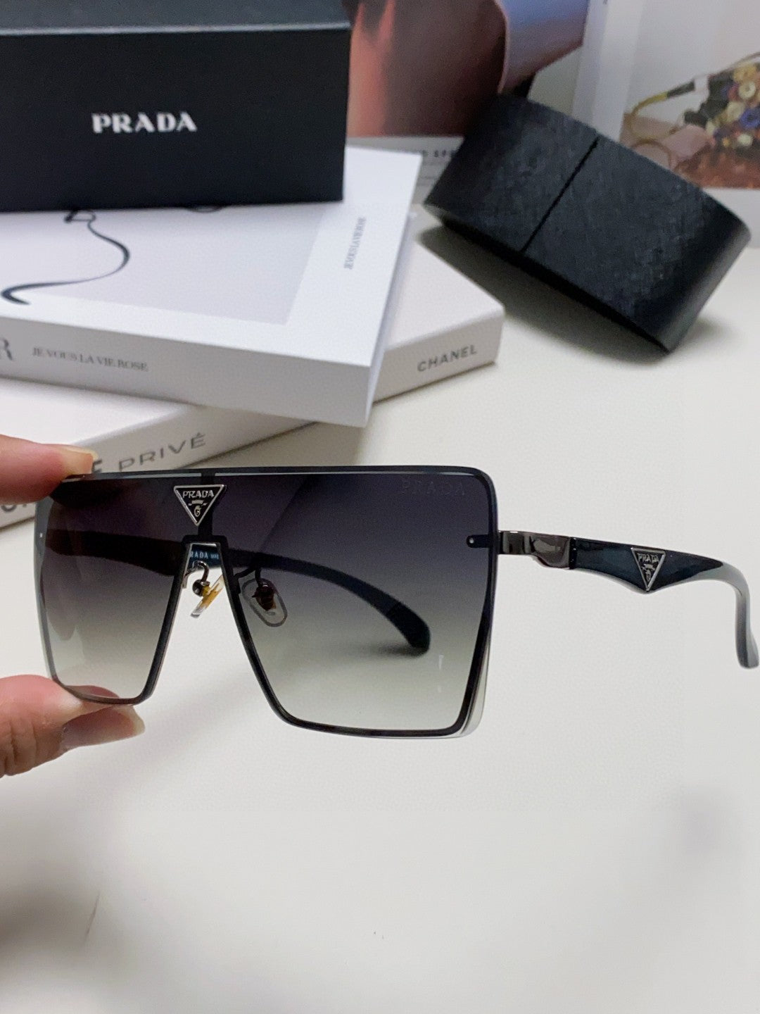 Prada Oversized Silver Lens Sunglasses for Men & Women - 432164 - detail image 5