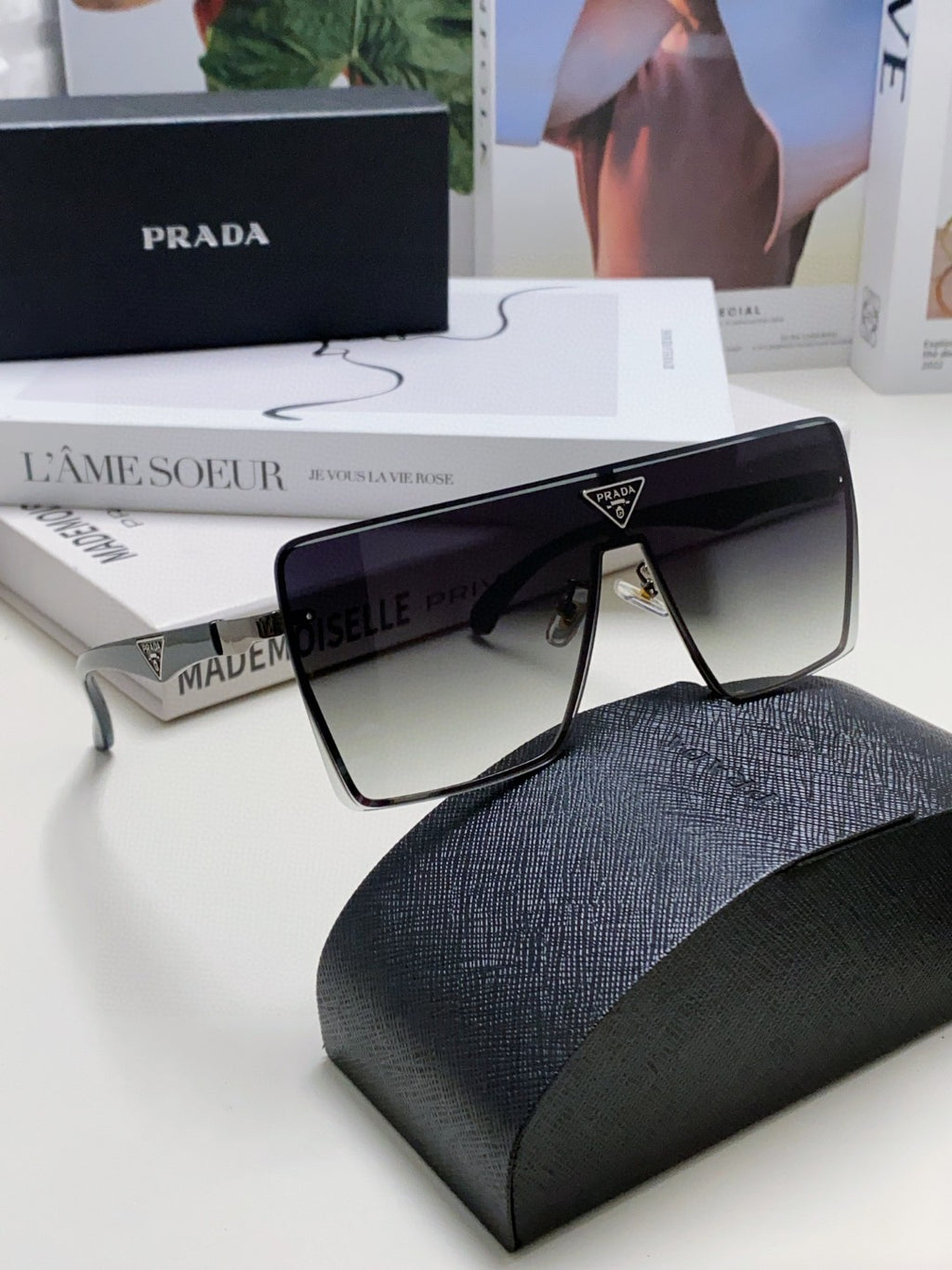 Prada Oversized Silver Lens Sunglasses for Men & Women - 487179 - detail image 7