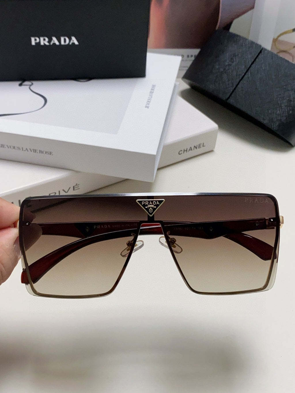 Prada Oversized Silver Lens Sunglasses for Men & Women - 432165 - detail image 3