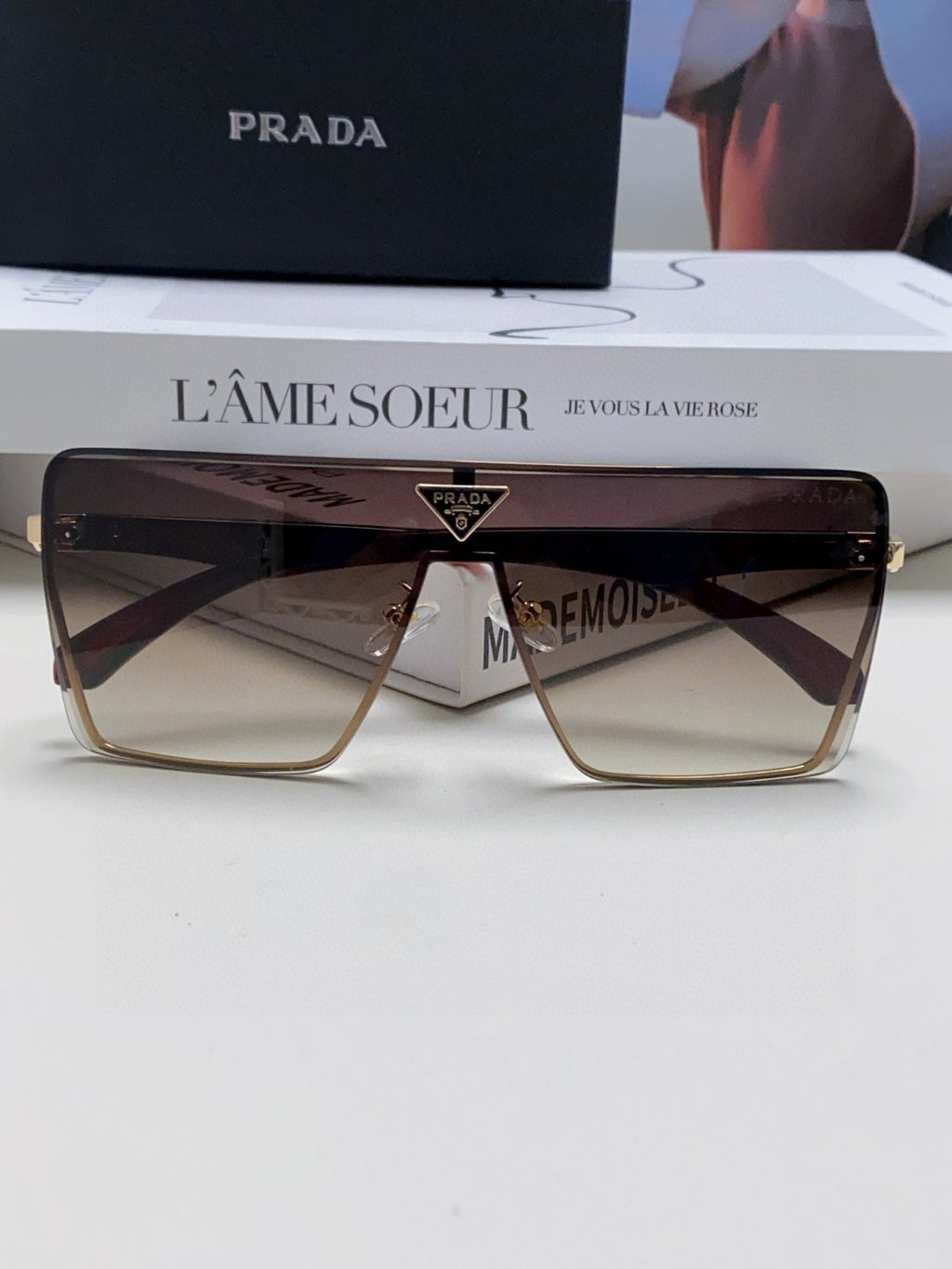 Prada Oversized Silver Lens Sunglasses for Men & Women - detail image 6