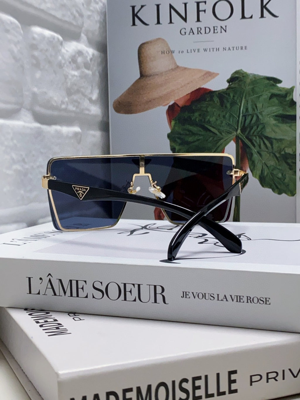 Prada Oversized Blue Lens Sunglasses for Men & Women - detail image 2
