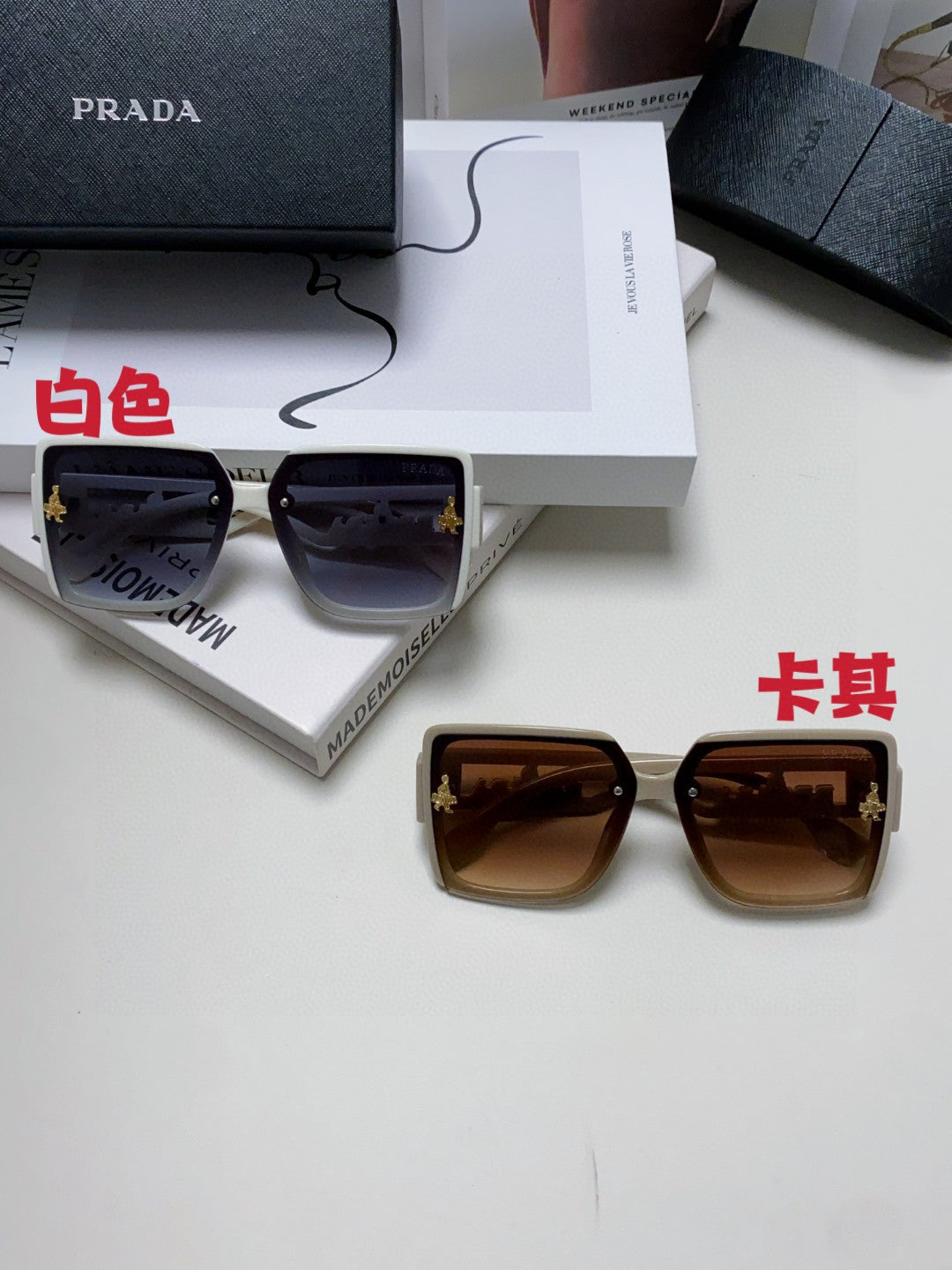 Prada Fashion Brown Lens Sunglasses for Men & Women - 487181 - detail image 2