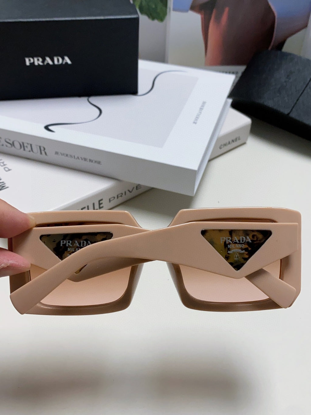 Prada Metal Oversized Red Lens Sunglasses for Men - 432169 - detail image 4
