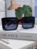 Prada Metal Oversized Blue Lens Sunglasses for Men