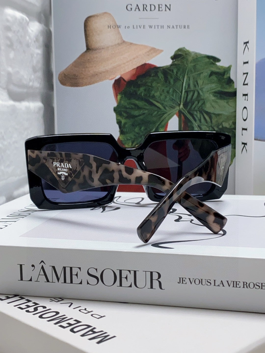 Prada Metal Oversized Blue Lens Sunglasses for Men - detail image 2