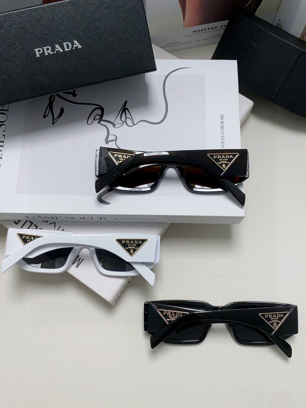 Prada Fashion Blue Lens Sunglasses for Men & Women - 487189 - detail image 8