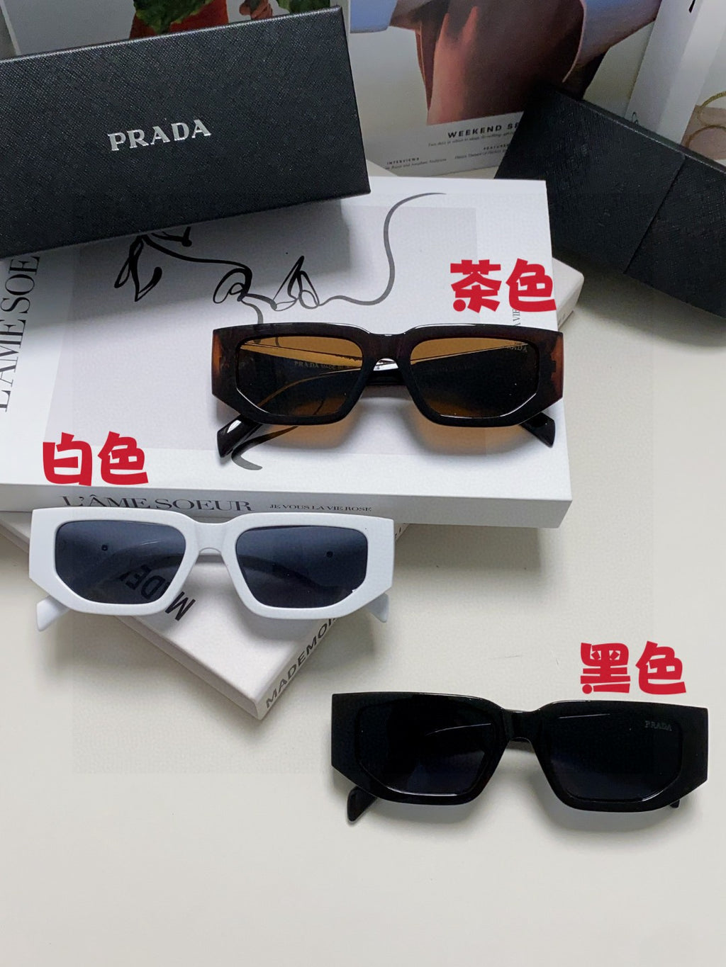 Prada Fashion Blue Lens Sunglasses for Men & Women - 432174 - detail image 9