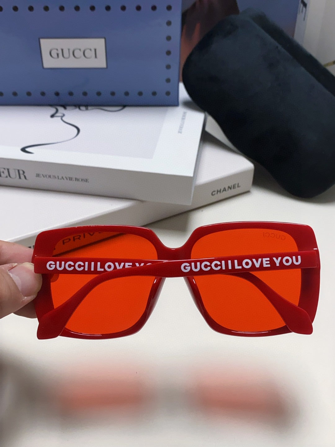 Gucci Oversized Red Lens Sunglasses for Women - 997556 - detail image 4