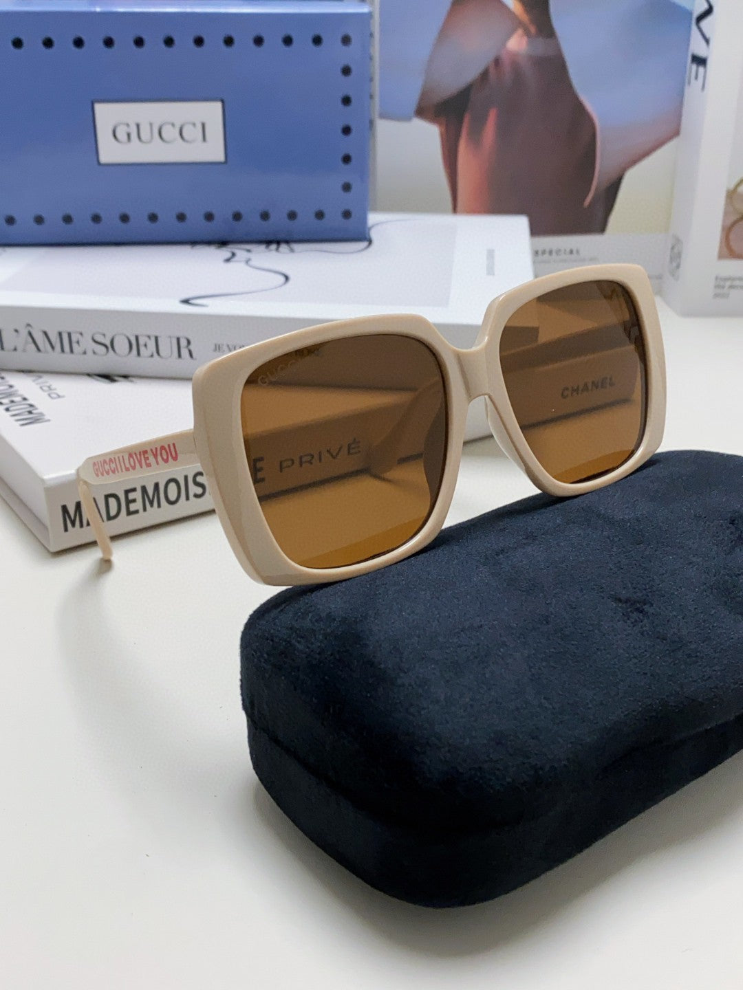 Gucci Oversized Brown Lens Sunglasses for Women - 997557 - detail image 6