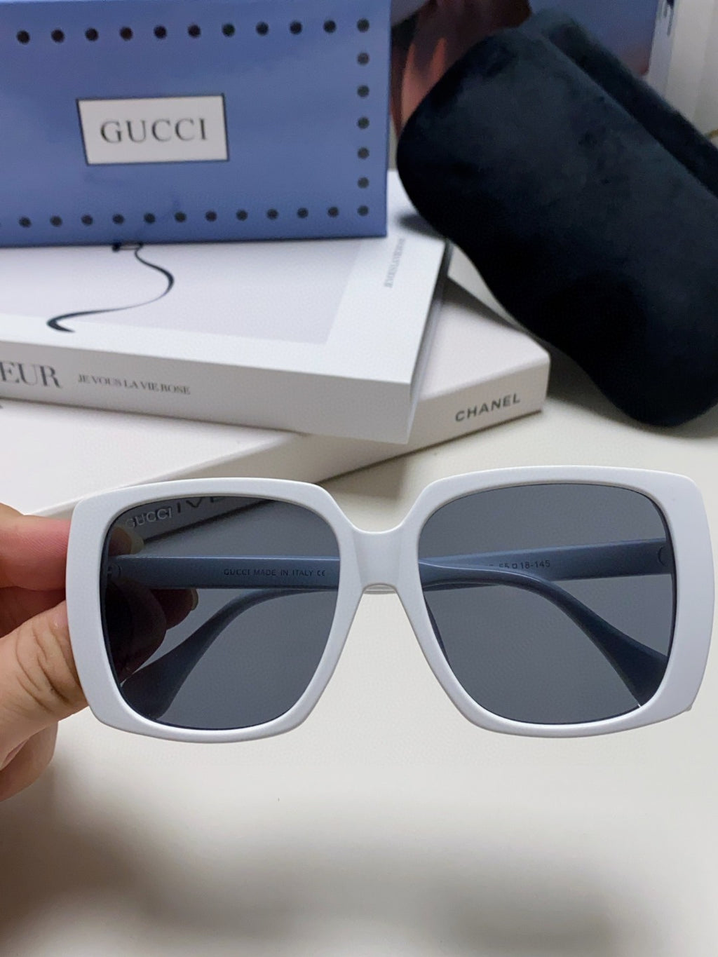 Gucci Oversized Blue Lens Sunglasses for Women - 997558 - detail image 3