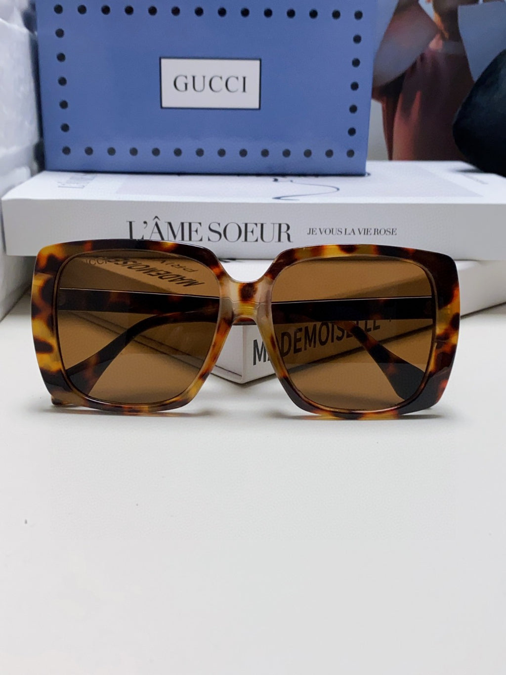 Gucci Oversized Brown Lens Sunglasses for Women - 997559 - detail image 6