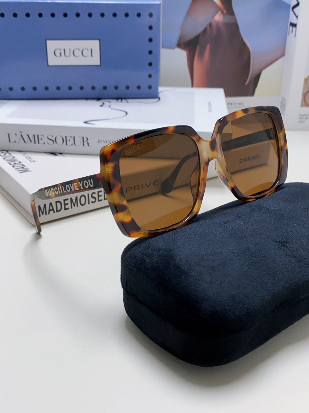 Gucci Oversized Brown Lens Sunglasses for Women - 997559 - detail image 7