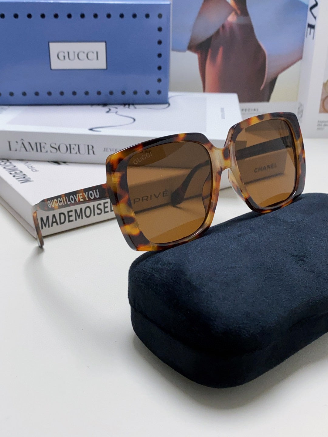 Gucci Oversized Brown Lens Sunglasses for Women - 997559 - detail image 7