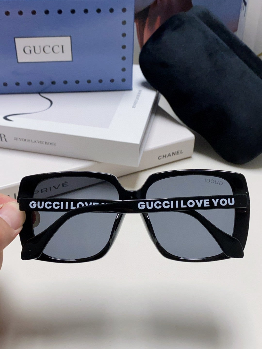 Gucci Oversized Blue Lens Sunglasses for Women - detail image 4