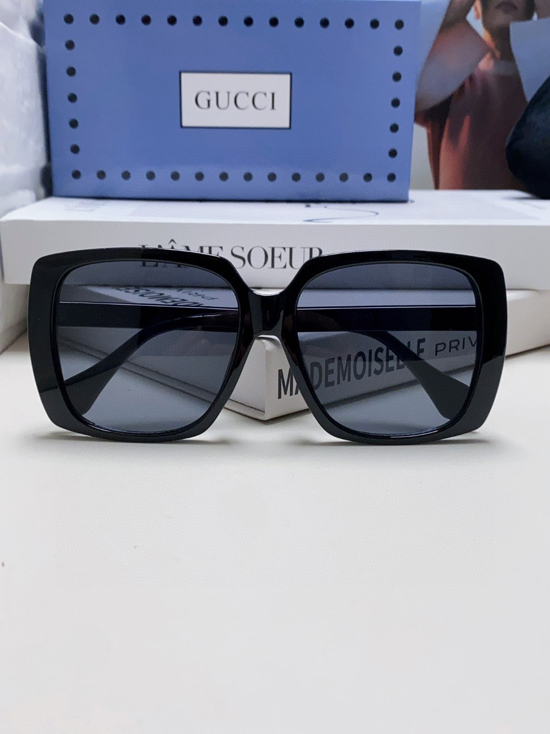 Gucci Oversized Blue Lens Sunglasses for Women - detail image 6