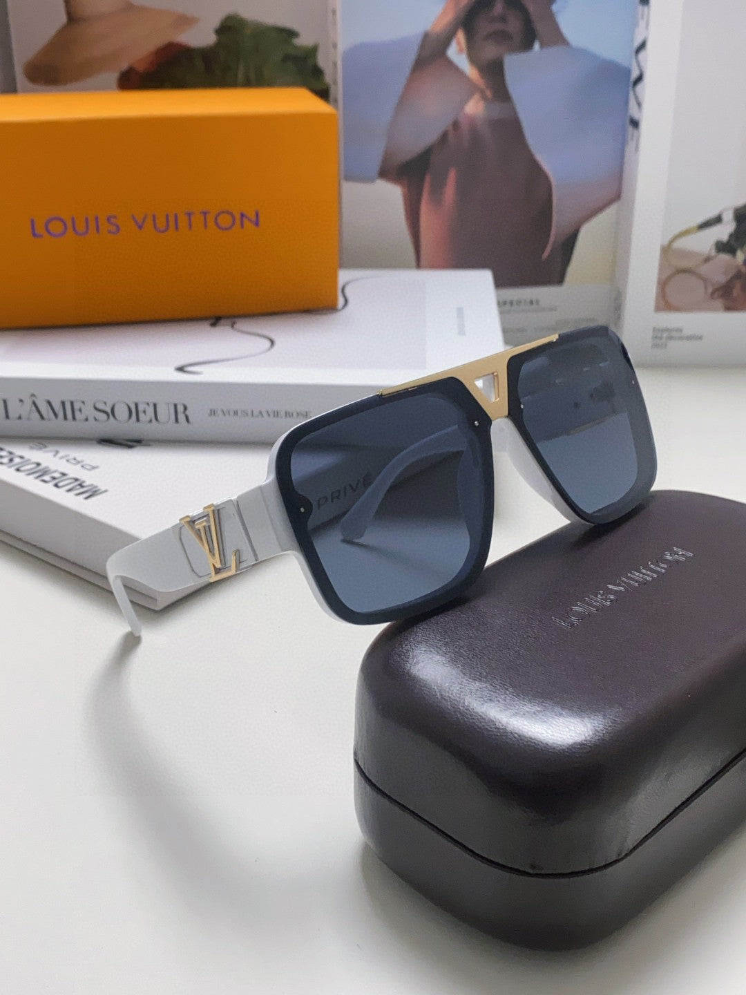 Louis Vuitton Square Blue Lens Sunglasses for Men & Women - 398165 - detail image 7