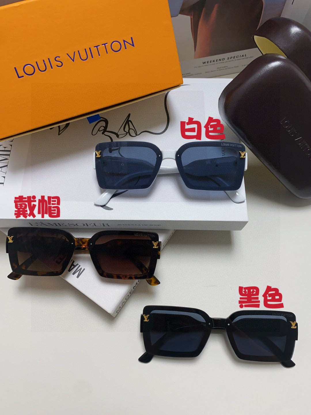 Louis Vuitton Polarized Square Gold Lens Sunglasses for Women - detail image 8