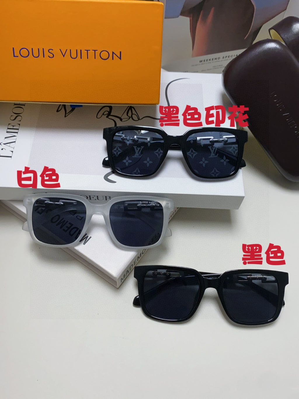 Louis Vuitton Square Blue Lens Sunglasses for Men & Women - 371393 - detail image 9