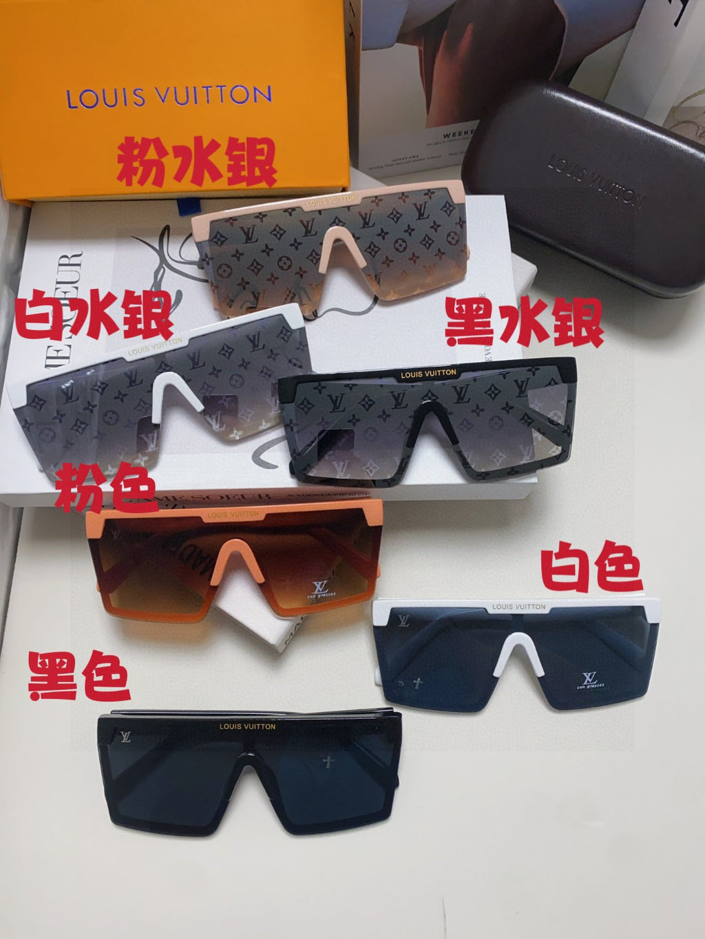Louis Vuitton Fashion Gray Lens Sunglasses for Men - detail image 9