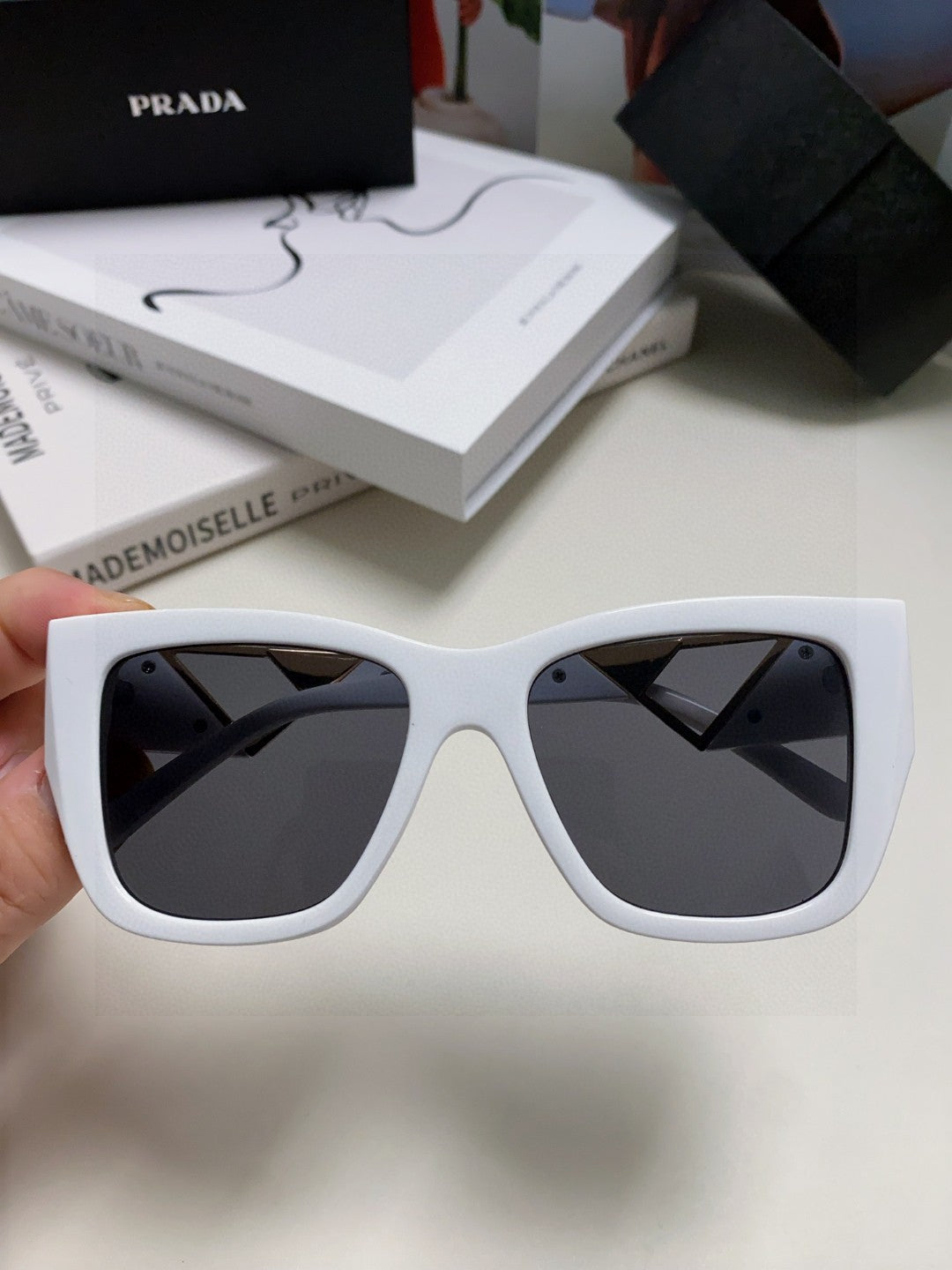 Prada Square Gray Lens Sunglasses for Women - 382687 - detail image 2