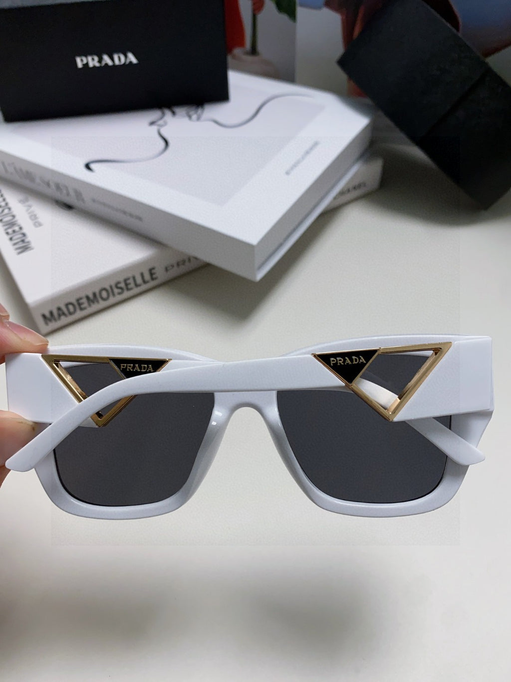 Prada Square Gray Lens Sunglasses for Women - 382687 - detail image 3